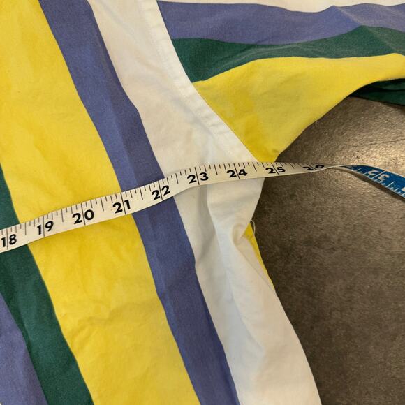 Vintage Y2K Striped Colorblock Retro Men's Button Up Short Sleeve Red Green - Picture 4 of 5